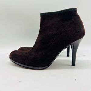 Stuart Weitzman Boots Womens 7 Ankle Bootie Brown Suede Stiletto Heels Shootie